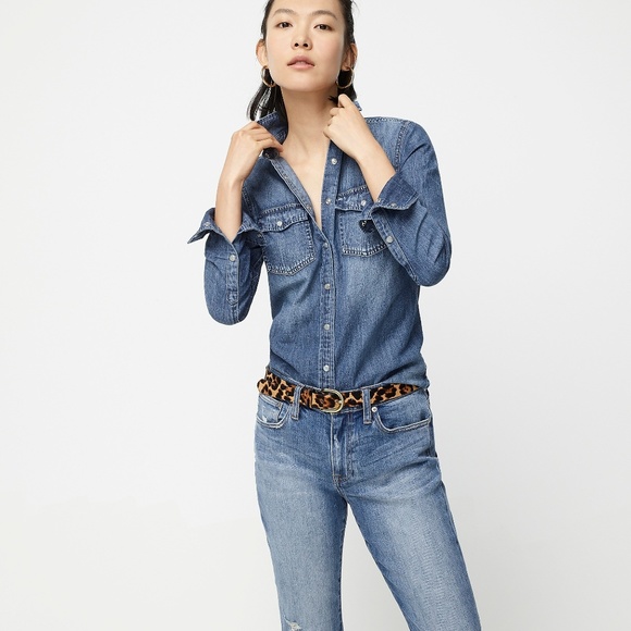 J. Crew Tops - J.Crew western chambray shirt in vintage indigo 8